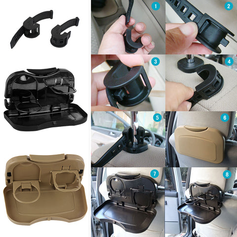 Multi-Functional Foldable Car Back Seat Organizer with Tray Table & Cup Holder