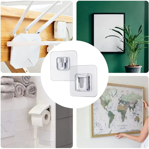 Double-Sided Adhesive Wall Hooks (Pack Of 10 Hooks)