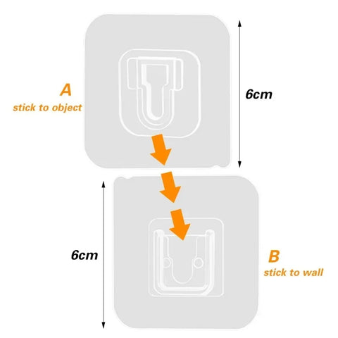 Double-Sided Adhesive Wall Hooks (Pack Of 10 Hooks)
